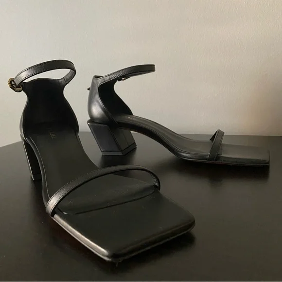 FRAME Le Summit Square Toe Sandal Black Size 6 - Picture 2 of 8